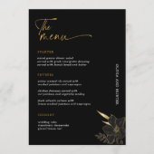 Minimalistisch Zwart & Goud Bruiloft Drinken Bar M Menu (Voorkant)