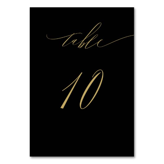 Minimalistisch zwart goud Elegant Script 10 bruilo Kaart (Voorkant)