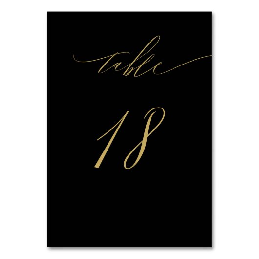 Minimalistisch zwart goud Elegant Script 18 bruilo Kaart (Voorkant)