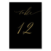 Minimalistisch Zwart Goud Elegant Script No 12 Bru Kaart (Achterkant)