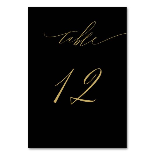 Minimalistisch Zwart Goud Elegant Script No 12 Bru Kaart (Voorkant)