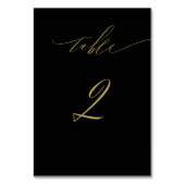 Minimalistisch Zwart Goud Elegant Script No 2 Brui Kaart (Achterkant)