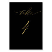 Minimalistisch Zwart Goud Elegant Script No 4 Brui Kaart (Achterkant)