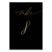 Minimalistisch Zwart Goud Elegant Script No 8 Brui Kaart (Achterkant)