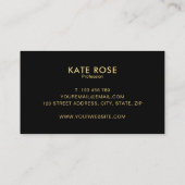 Minimalistisch zwart goud visitekaartje (Achterkant)