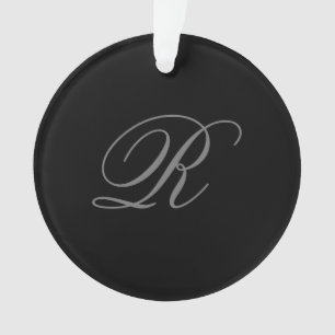 Minimalistisch zwart grijs vlak toevoegen Monogram Ornament