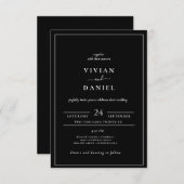 minimalistisch | Zwart in één bruiloft Kaart (Voorkant / Achterkant)