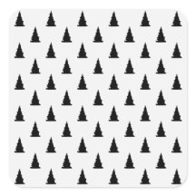 Minimalistisch zwart kerstboompatroon op wit