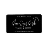 Minimalistisch zwart lichaam scrub cosmetische pot etiket (Voorkant)