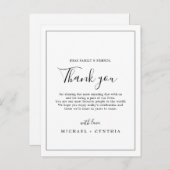 Minimalistisch zwart Lijst Dank u wel Kaart voor o (Voorkant / Achterkant)