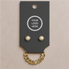 Minimalistisch zwart moderne sieraden oorbel displ visitekaartjes