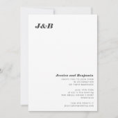 Minimalistisch zwart monogram wit, stijlvol huweli kaart (Voorkant)