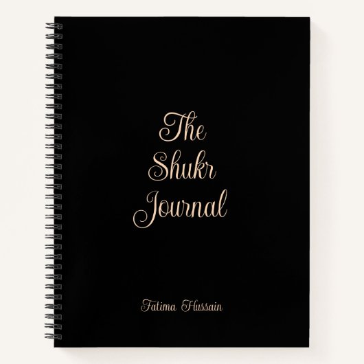 Minimalistisch zwart moslim shurk dankbaarheidsjou notitieboek (Voorkant)
