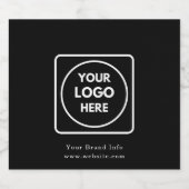 Minimalistisch zwart mousserend wijnlabel | Custom Sparkling Wijnetiket (Enkel label)