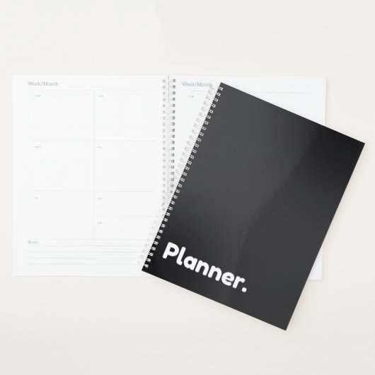 Minimalistisch zwart ongedateerd planner (Display)
