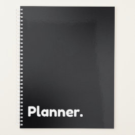 Minimalistisch zwart ongedateerd planner