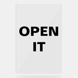 Minimalistisch zwart open uithangbord met moderne  acryl bord