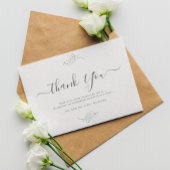 Minimalistisch zwart pluche wit paisley dank u kaart