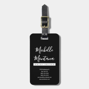 Minimalistisch Zwart Professioneel Modern Bagagelabel