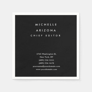 Minimalistisch Zwart Professioneel Modern Servet
