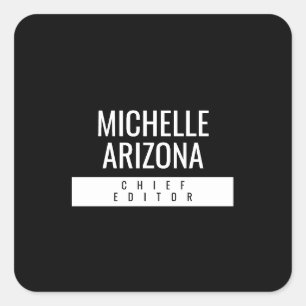 Minimalistisch Zwart Professioneel Modern Vierkante Sticker