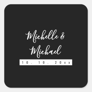 Minimalistisch Zwart Professioneel Modern Vierkante Sticker