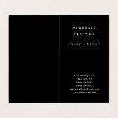 Minimalistisch Zwart Professioneel Modern Visitekaartjes (Buitenkant ongevouwen)