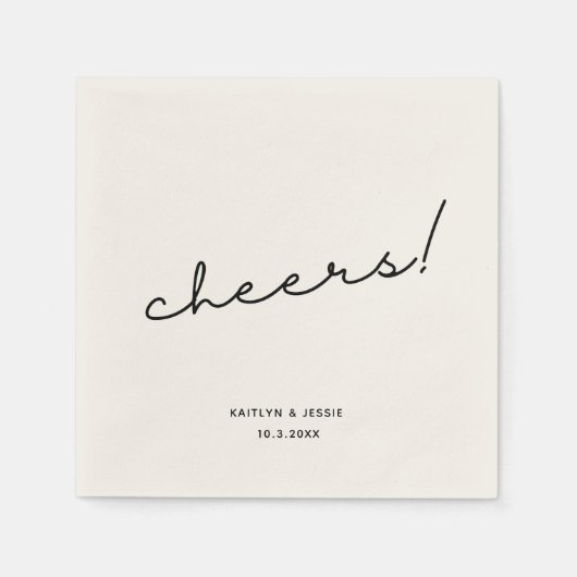 Minimalistisch zwart Script aangepaste keurmerken Servet (Voorkant)