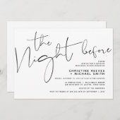 Minimalistisch zwart-Script bruiloft-repetitie voo Kaart (Voorkant / Achterkant)