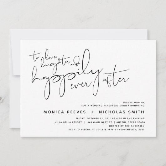 Minimalistisch zwart-Script bruiloft repetitief av Kaart (Voorkant)