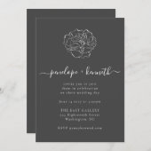 Minimalistisch zwart Script Calligraphy Weddenscha Kaart (Voorkant / Achterkant)