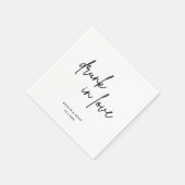 Minimalistisch zwart script Drink in Love Wedding Servet (Hoek)