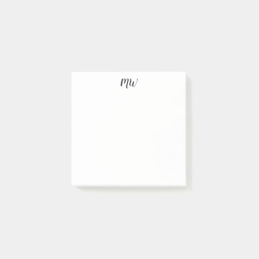 Minimalistisch zwart-Script-Initialen Eenvoudig Post-it® Notes (Voorkant)
