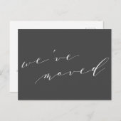 Minimalistisch zwart script We hebben New Home Mov Briefkaart (Voorkant / Achterkant)