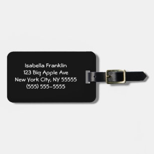 Minimalistisch zwart, Solid Color Cute Bagagelabel