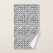 Minimalistisch zwart vierkant Abstract patroon Bad Handdoek (Handdoek)