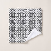 Minimalistisch zwart vierkant Abstract patroon Bad Handdoek (Wasdoekje)