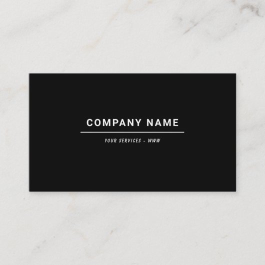 Minimalistisch zwart Visitekaartje met QR-code (Voorkant)