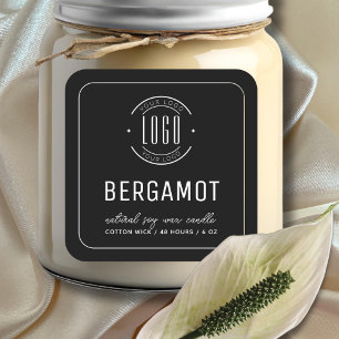 Minimalistisch zwart voeg je logo border kaarsenla vierkante sticker