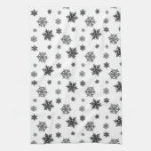 Minimalistisch zwart whisky Snowflake Patroon Theedoek (Verticaal)