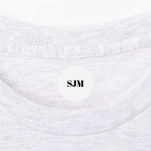 Minimalistisch zwart-wit Aangepast monogram initia Labels