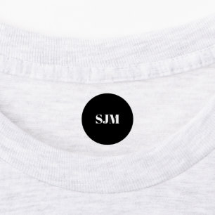 Minimalistisch zwart-wit Aangepast monogram initia Labels