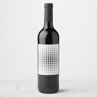 Minimalistisch zwart-wit abstract ontwerp wijn etiket