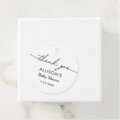 Minimalistisch zwart-wit Baby shower Bedankjes Labels (In situ)