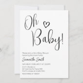 Minimalistisch zwart-wit Baby shower Kaart (Voorkant)
