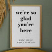 Minimalistisch zwart-wit bruiloft welkomstbord poster