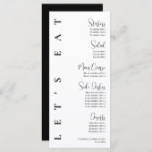 Minimalistisch zwart-wit brunch diner menu (Voorkant / Achterkant)