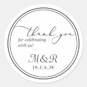 Minimalistisch zwart wit dank u Sticker gunst (Voorkant)