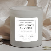 Minimalistisch Zwart & Wit Elegant Candle Label