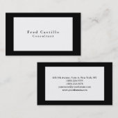 Minimalistisch zwart-wit elegant visitekaartje (Voorkant / Achterkant)
